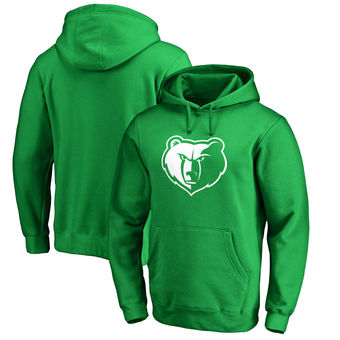 Memphis Grizzlies Fanatics Branded St. Patrick's Day White Logo Pullover Hoodie - Kelly Green